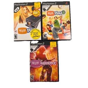 PlayStation 2 Eye Toy Lot Of 3 Play 1 2 Groove Discs Used